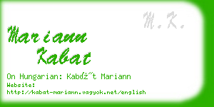 mariann kabat business card